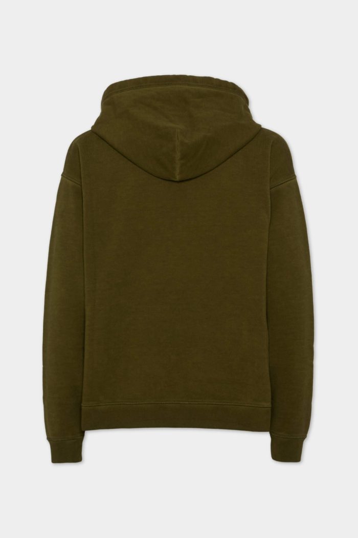 Felpa Verde Con Coulisse Rilassata - 1