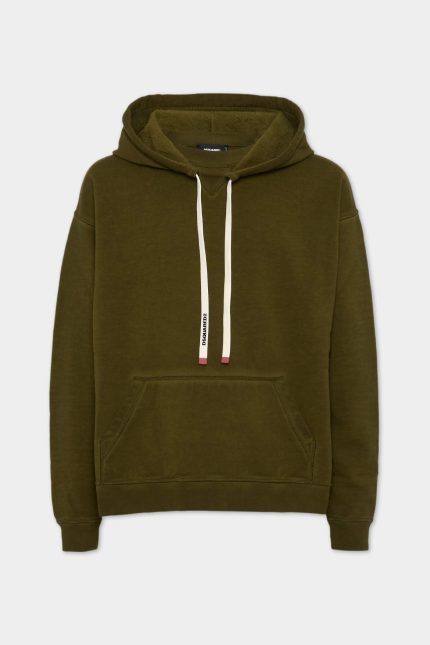 Felpa Verde Con Coulisse Rilassata