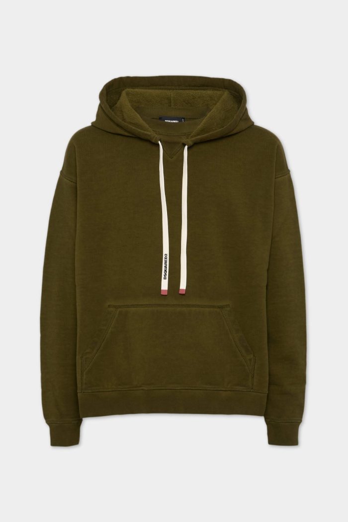 Felpa Verde Con Coulisse Rilassata